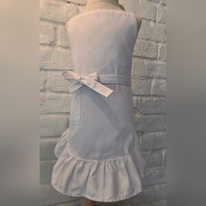 Light Gray Ruffled Apron with Bow